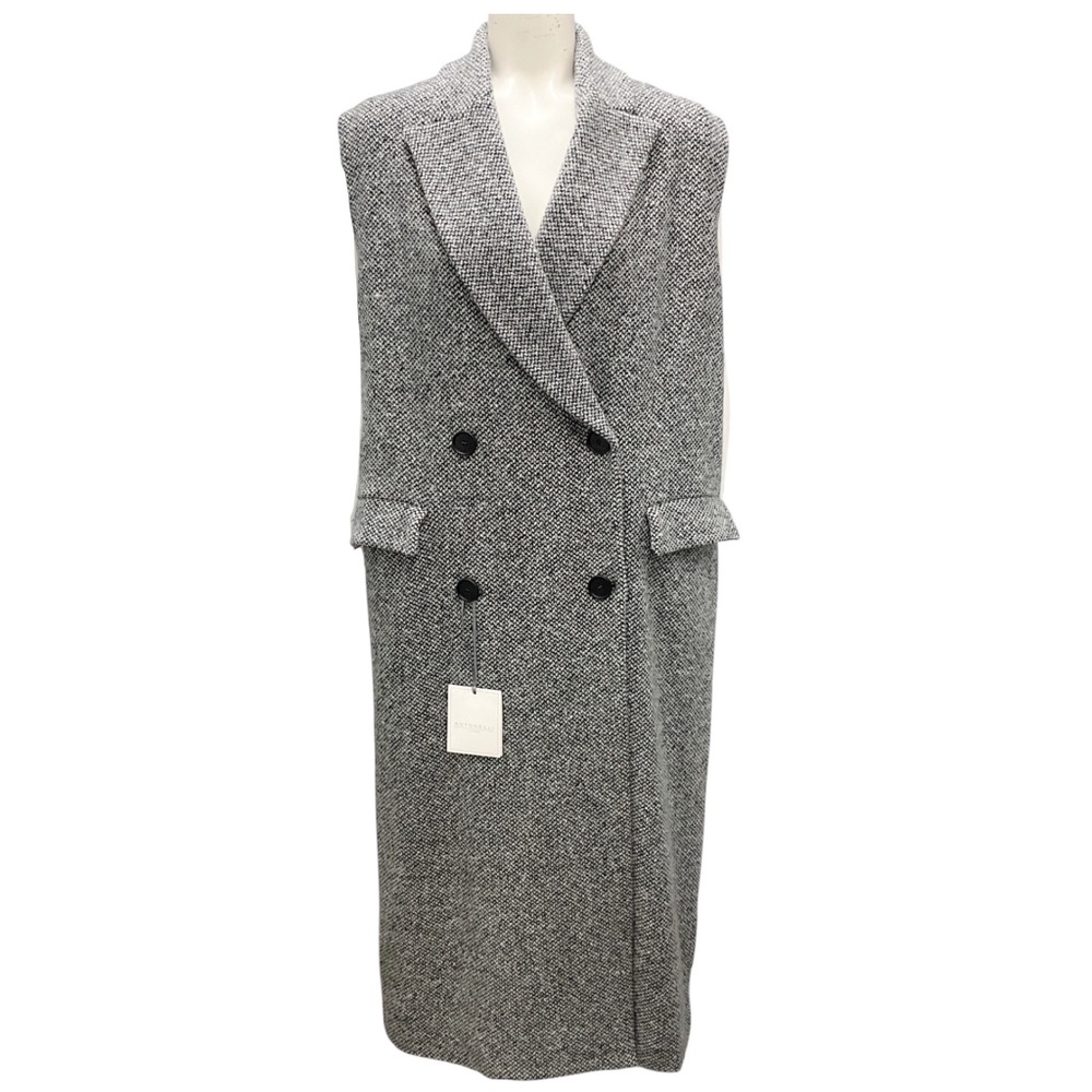 ANTONELLI FIRENZE GREY FABRIANO GILET LONG TWEED VEST